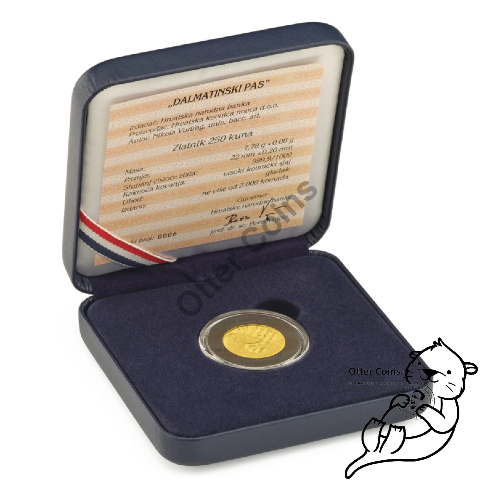 Dalmatiner Dog Authochthonous Crotias Goldmünze Kroatien