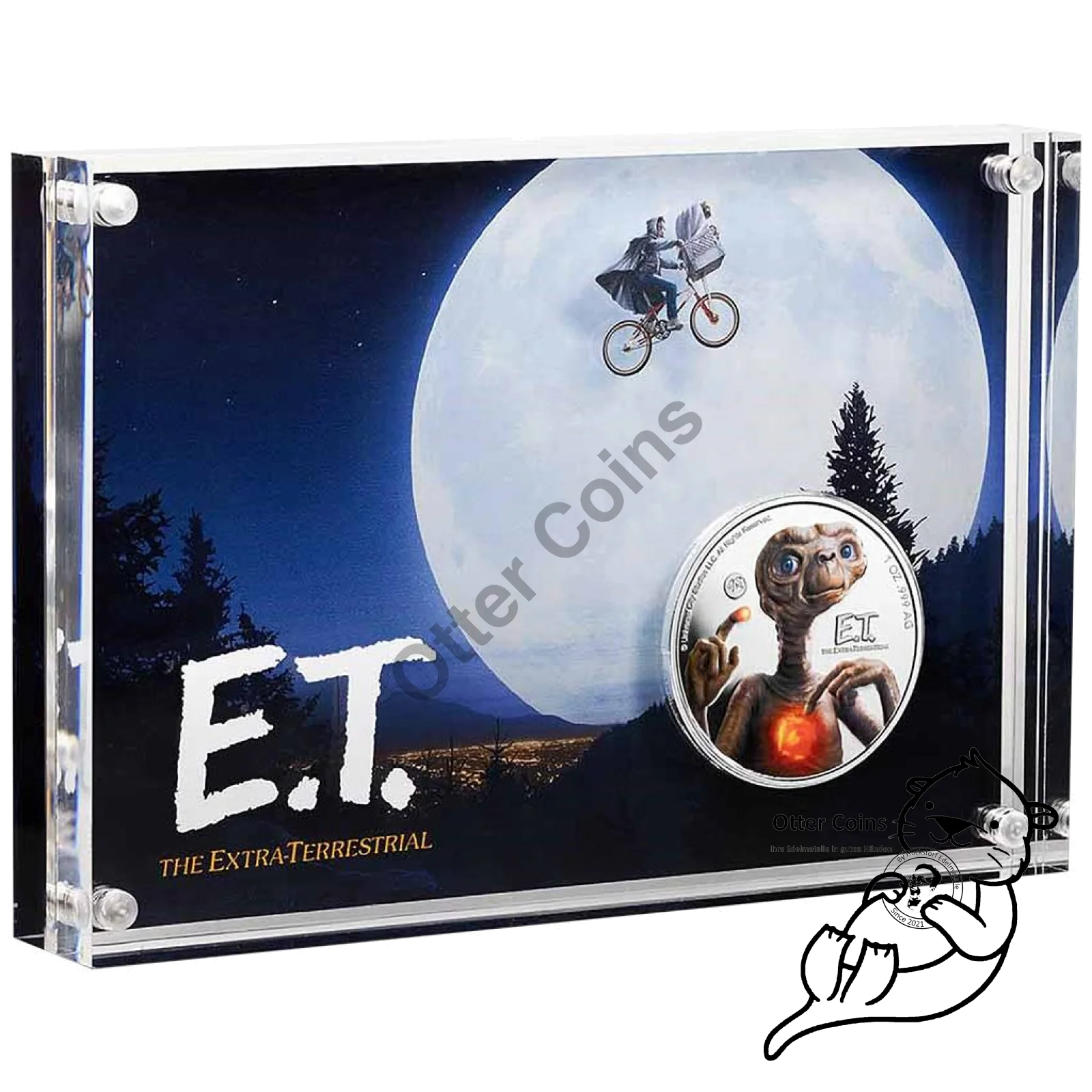 E.T. 40. Jubiläum 1 oz Silbermünze Glow in the Dark Acryl*