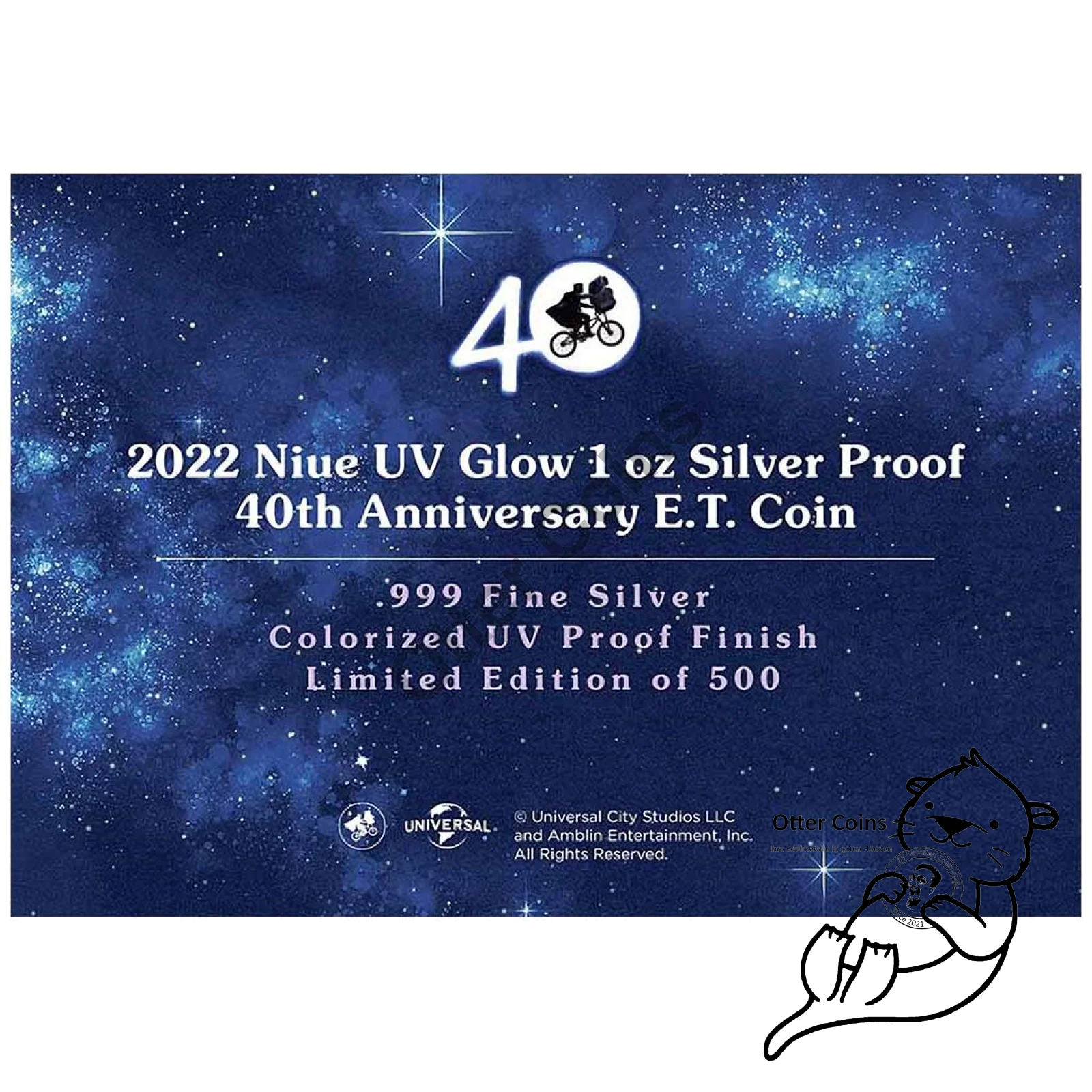 E.T. 40. Jubiläum 1 oz Silbermünze Glow in the Dark Acryl*