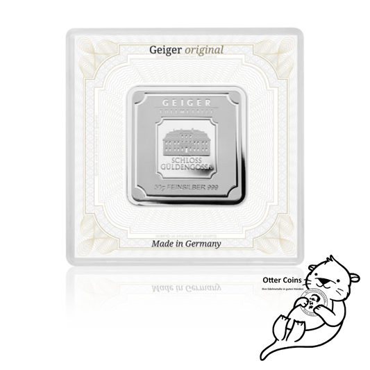 Silberbarren Geiger original - 50 g.999 quadratisch