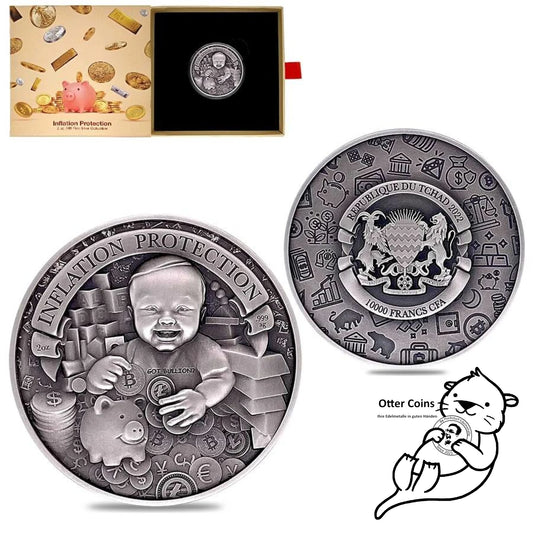 2022 Chad 2 oz Silbermünze Inflation Protection HR*