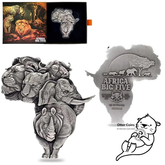 2022 Chad 1 oz Silbermünze Big Five Africa Shaped High
